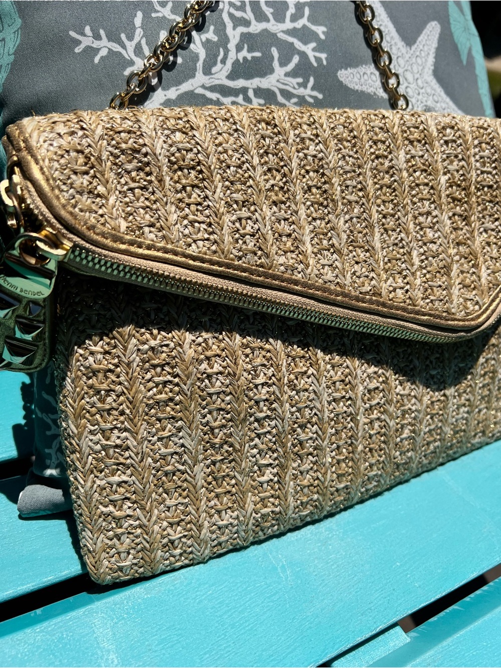 Henri Bendel Debutante
Asymmetrical Folding 
Raffia Wristlet/Clutch NWOT - Picture 4 of 13